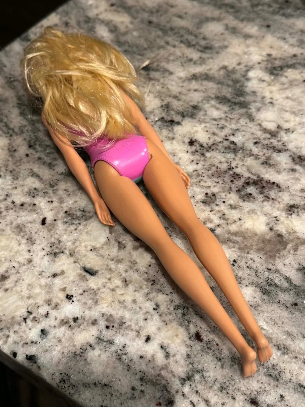 Barbie Blonde Doll in Pink and Aqua Floral Swimsuit